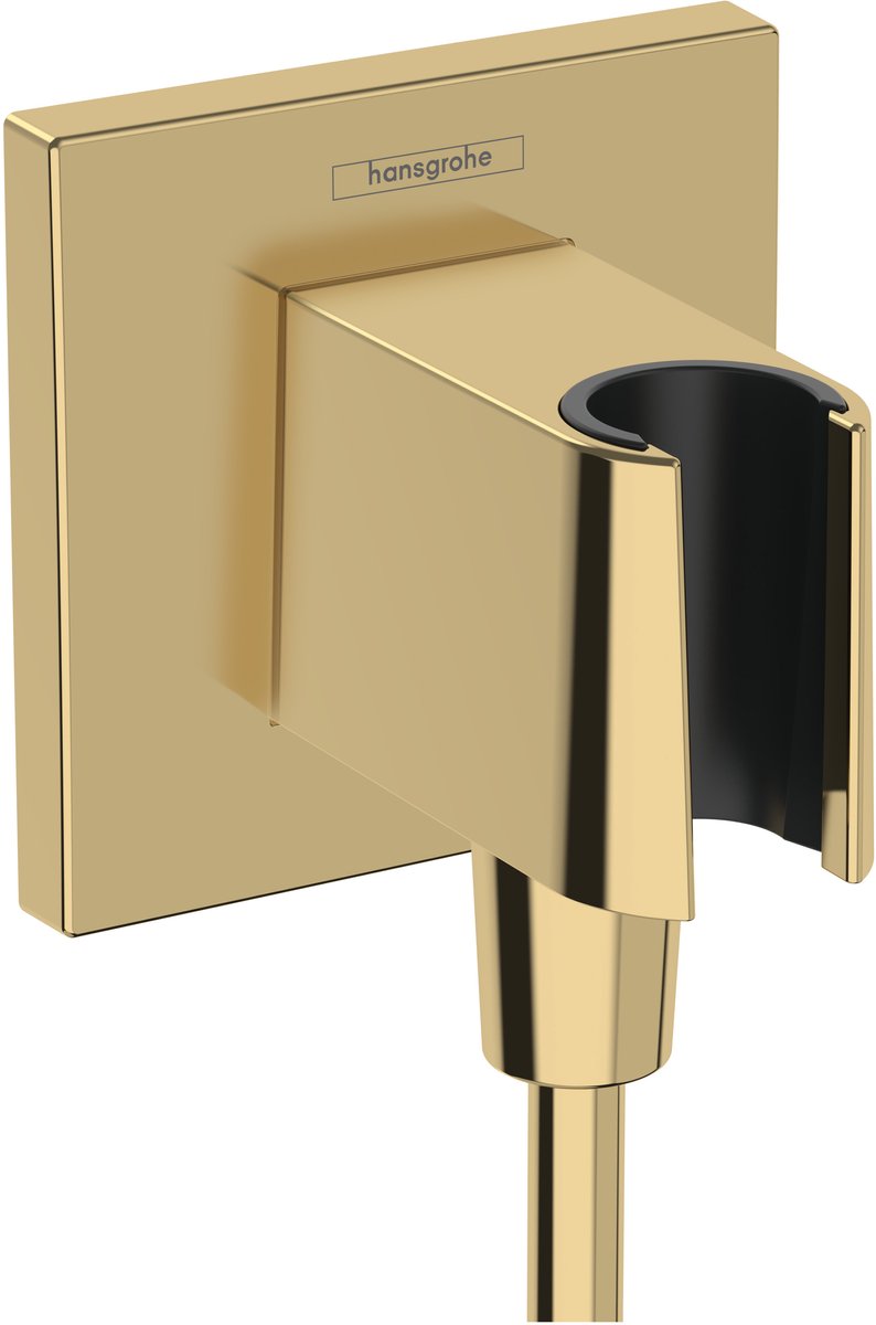 Hansgrohe Fixfit - Douche wandaansluitbocht met houder, goud 26889990