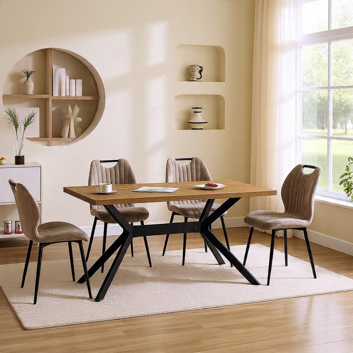 Eetkamerstoelen Set van 4 – - Bruin - Novihome