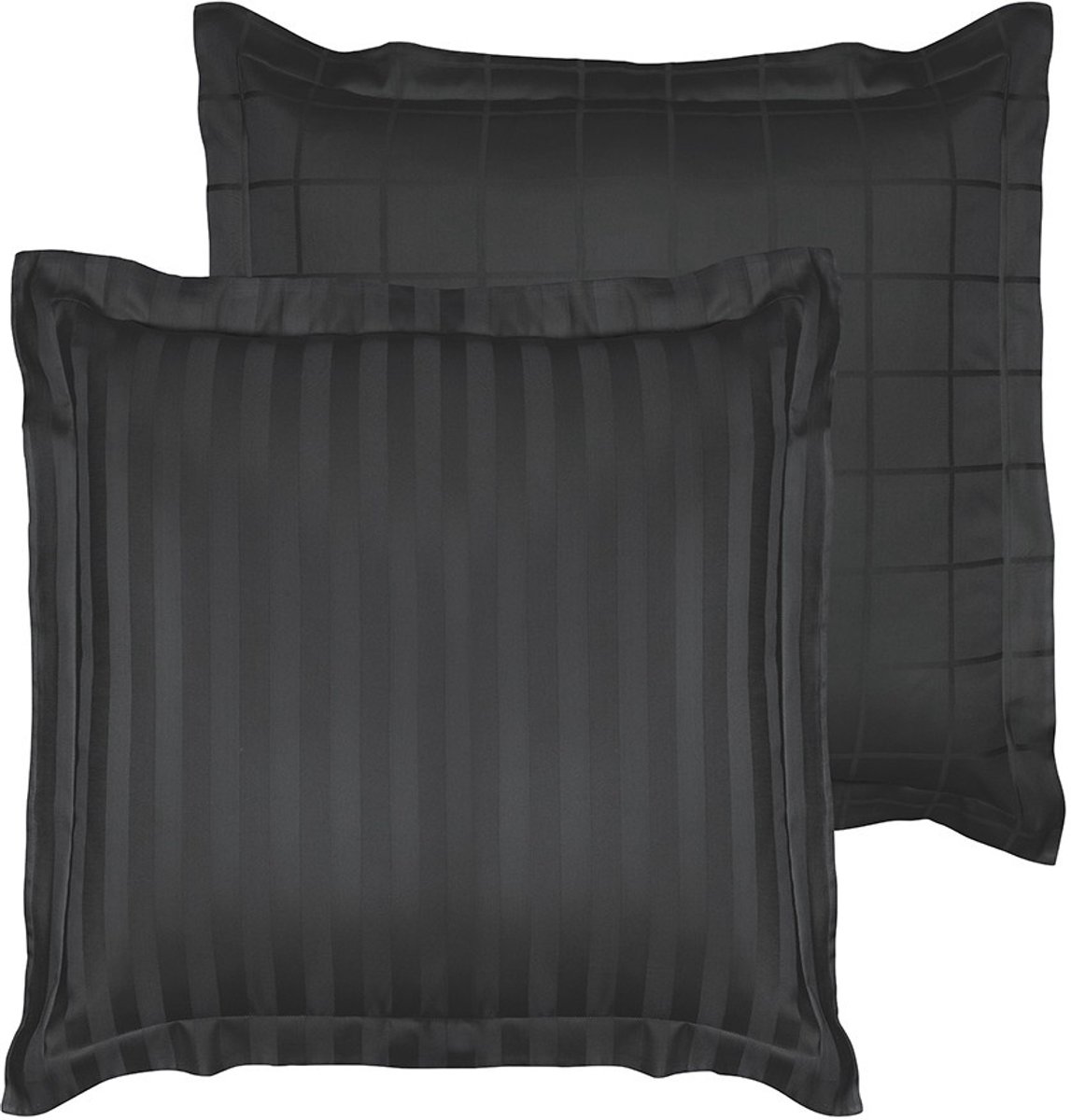 De Witte Lietaer Kussensloop Zygo Ebony - 63 x 63 cm - Zwart - Katoen Satijn