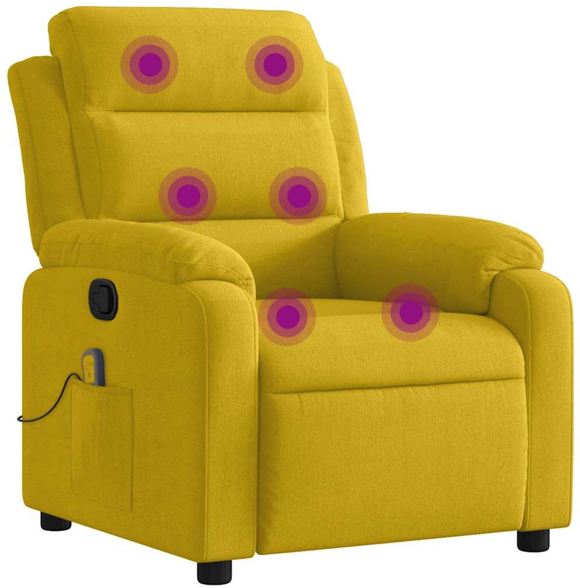 vidaXL Massagestoel - verstelbaar - fluweel - geel