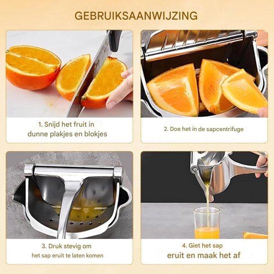 Handmatige sapcentrifuge - Sapcentrifuge - Sinaasappelsappers - Citroenpers - citruspers - sinaasappelpers - Voor fruit en citrusvruchten - Aluminiumlegering - Zilver van Merkloos — afbeelding 2