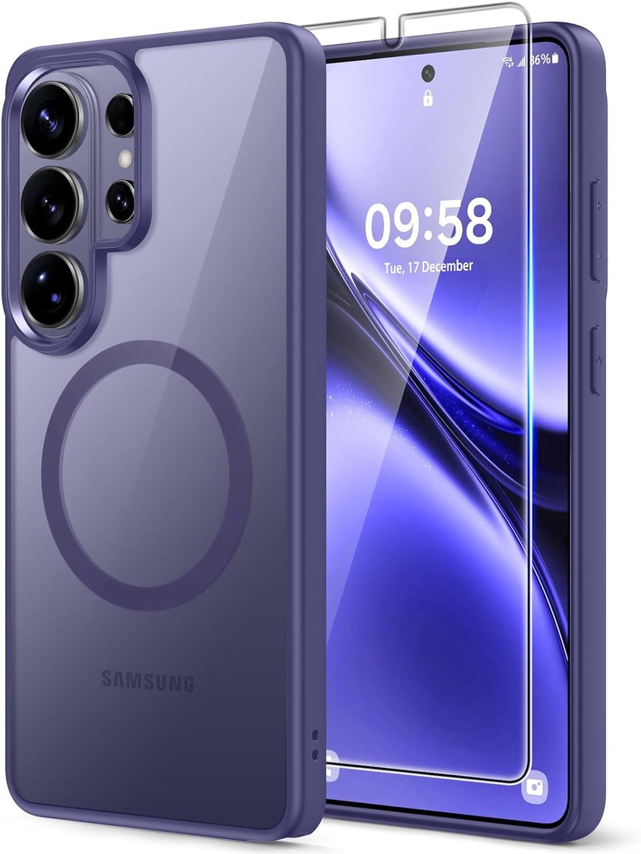 Zandarix Geschikt Samsung Galaxy S26 Ultra - Met Screenprotector - Geschikt voor Mag - Valbescherming - Militaire Kwaliteit - Back Cover Hoesje - Paars