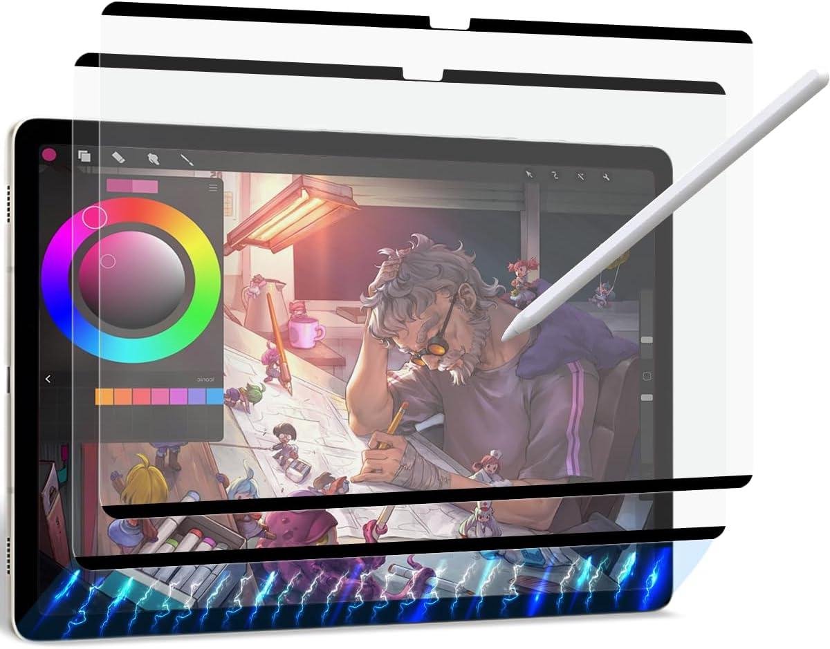 2 stuks magnetische matte displaybeschermfolie voor tablets van 12,4 inch