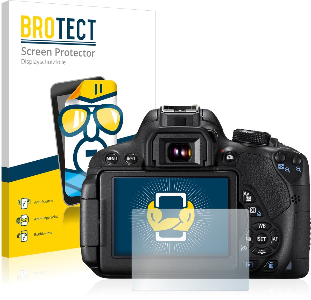 BROTECT - Screenprotector voor Canon EOS 700D - Folie Beschermfolie transparant 2 Stuks