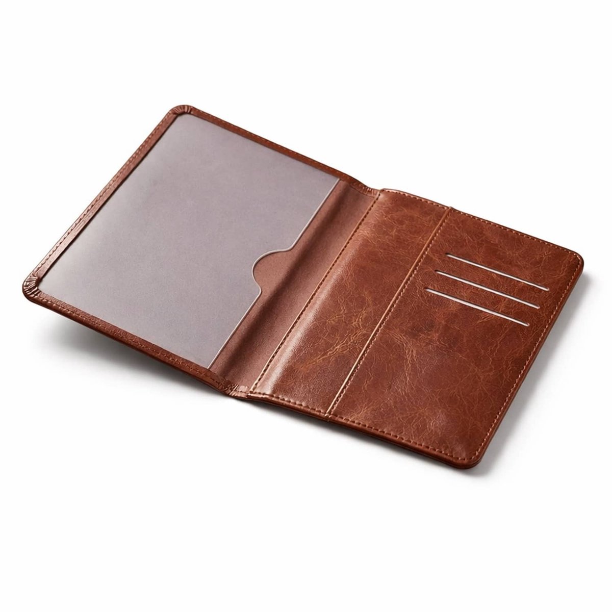 Luxe XL Autopapieren Mapje Etui - Kentekenbewijs Mapje - APK Verzekering Hoesje - cognac bruin