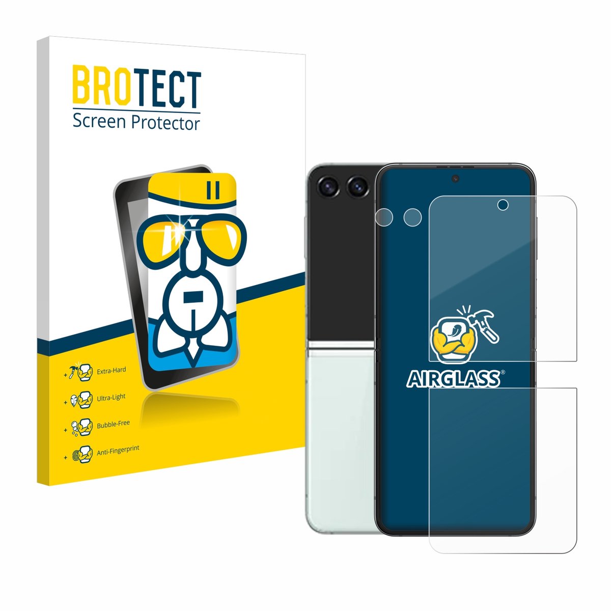 Screenprotector voor Samsung Galaxy Z Flip 5 (Voor+Camera) Beschermglas transparant