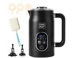 Elektrische Melkopschuimer - Warm En Koud Opschuimen - 4 in 1 Melkopschuimer - IJskoffie - Melkklopper - MF0803 PRO - Meest Complete Set - Zwart - Coopley