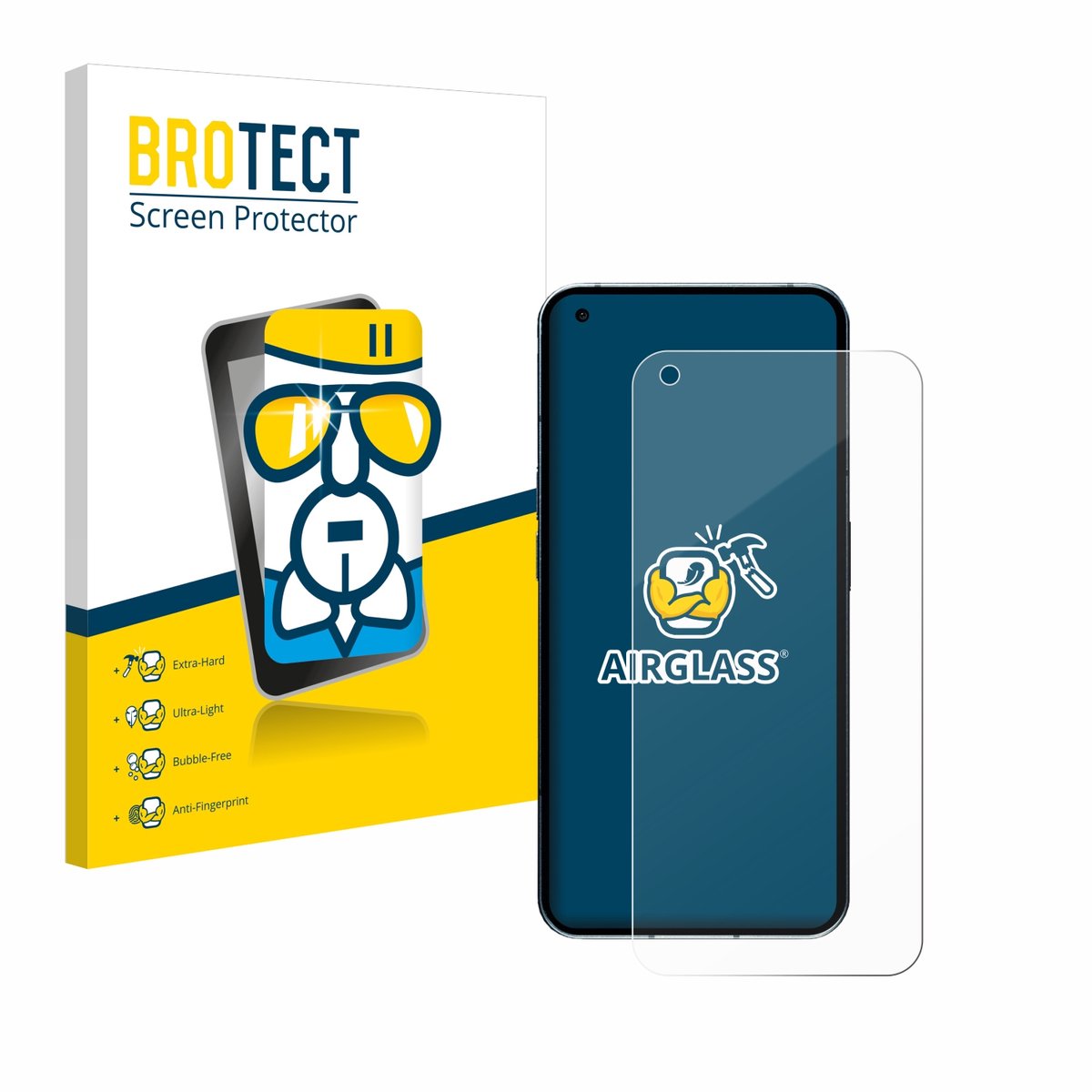 Screenprotector voor Nothing Phone (1) (case-friendly) Beschermglas transparant
