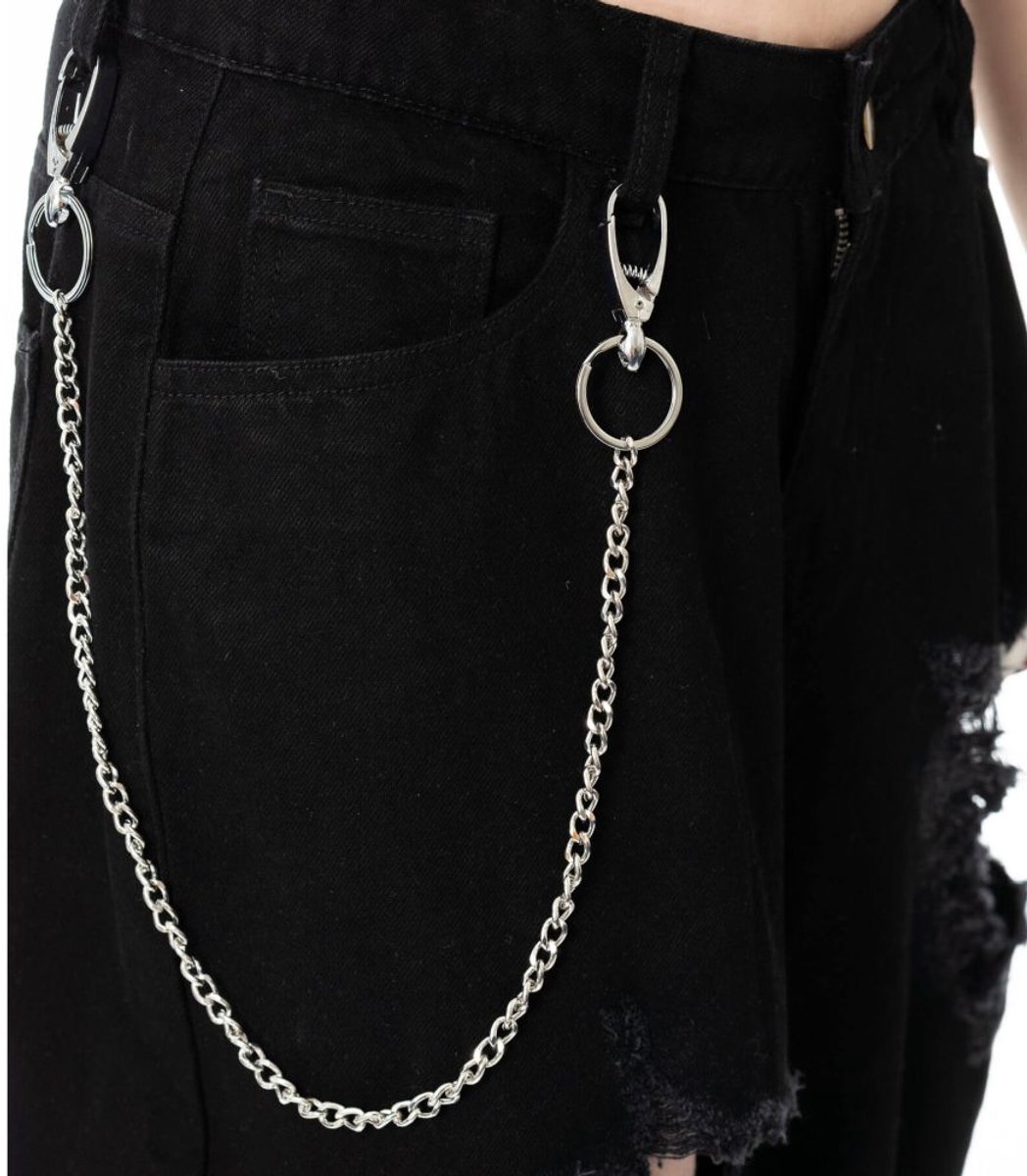 Poizen Industries - Ravenbind Chain (50Cm) Portemonneeketting/broekketting - Zilverkleurig
