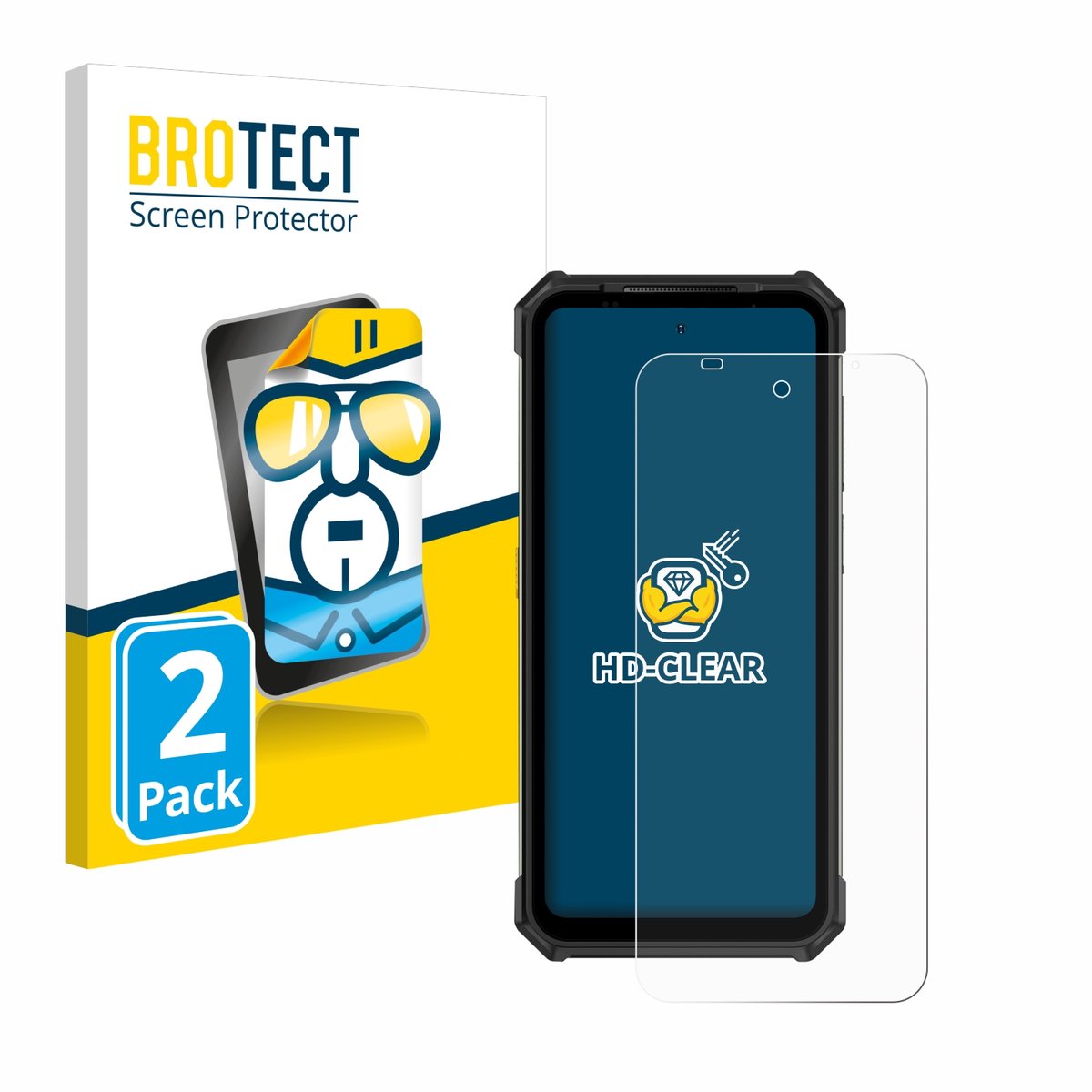 BROTECT - Screenprotector voor Ulefone Armor 24 - Folie Beschermfolie transparant 2 Stuks