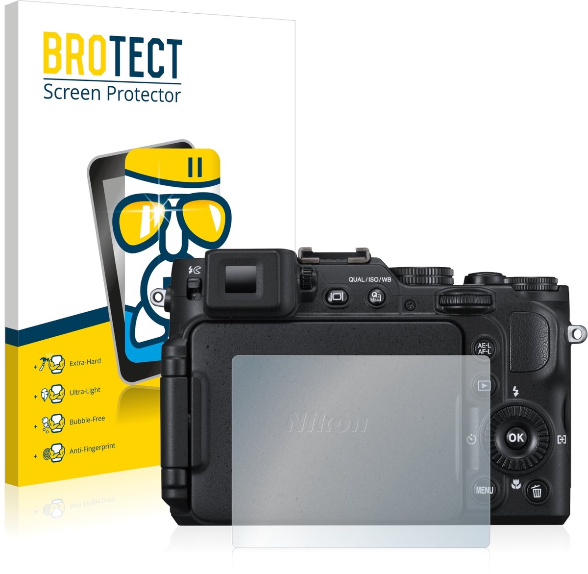 Screenprotector voor Nikon Coolpix P7800 Beschermglas transparant