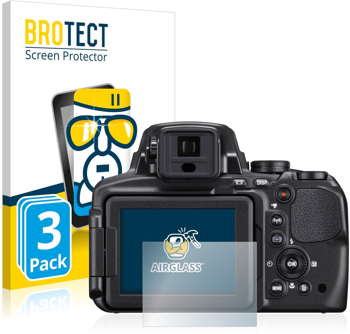 Screenprotector 3 Stuks voor Nikon Coolpix P900 Beschermglas transparant