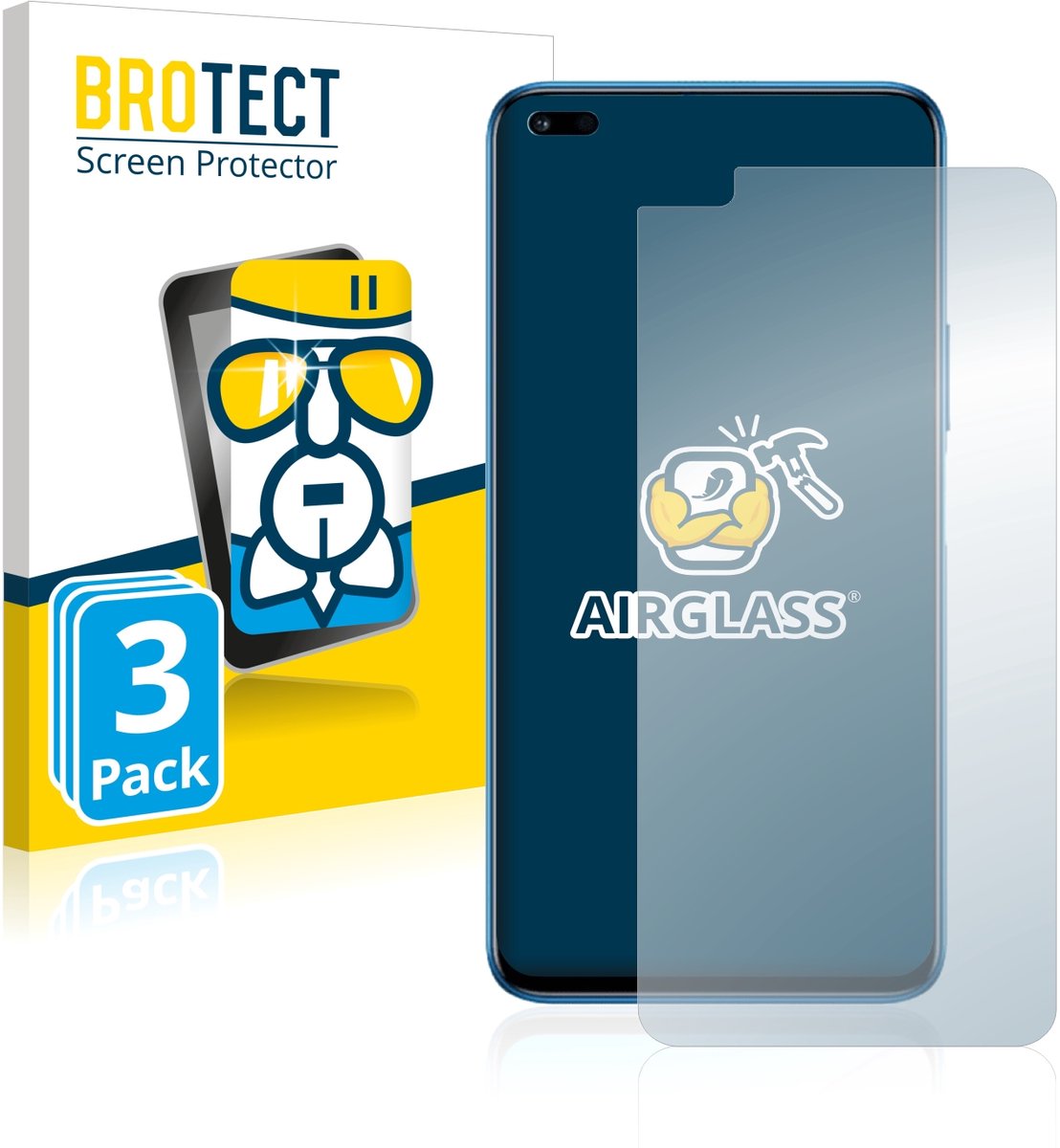 Screenprotector 3 Stuks voor Honor 50 Lite Beschermglas transparant