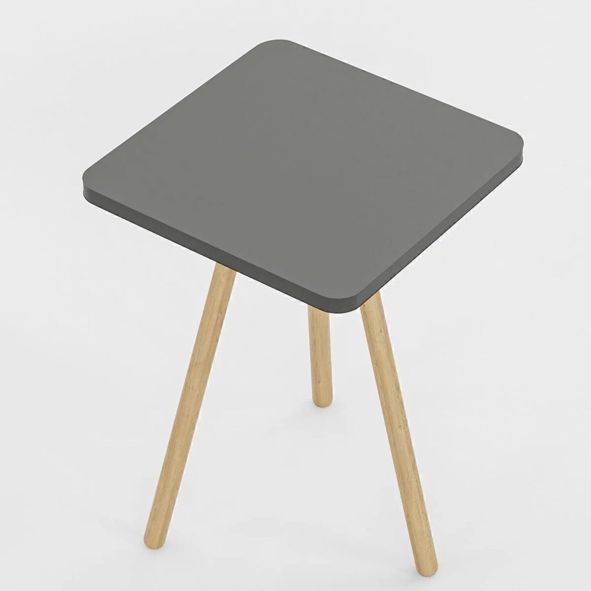 Jungengel Retro Bijzettafel Vierkant - Scandinavisch Design met Houten Poten - 34x34x45 cm - Grijs