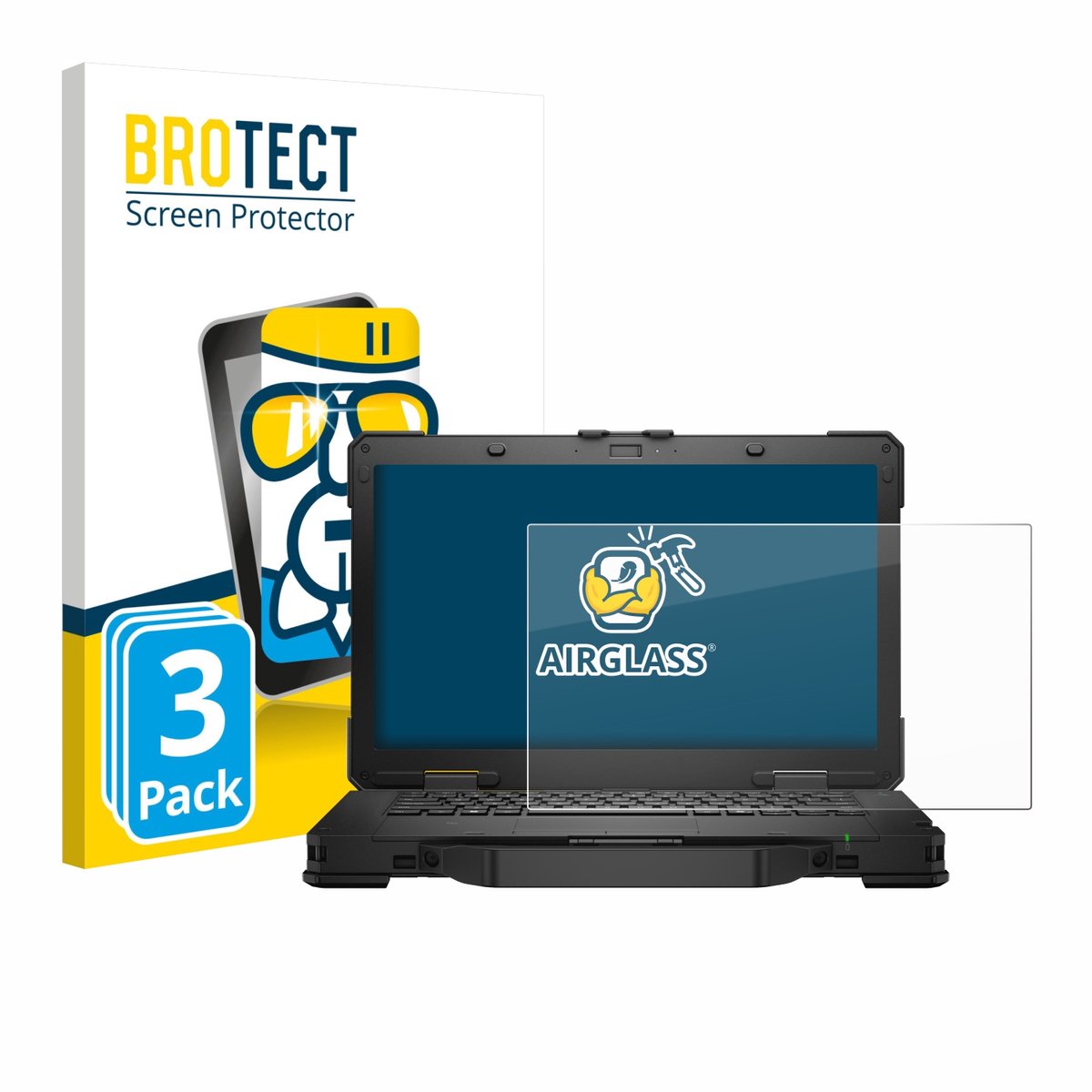 Screenprotector 3 Stuks voor Dell Pro Rugged 14 Laptop Beschermglas transparant