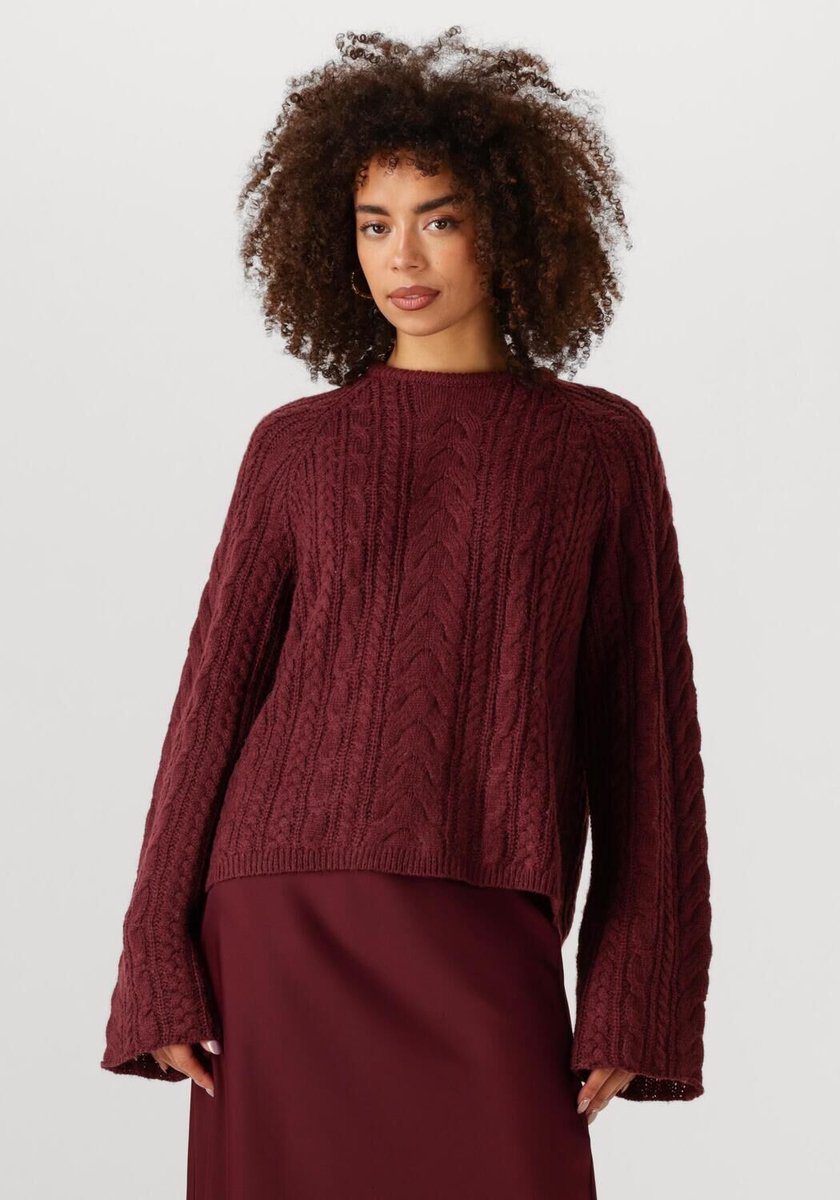 Moves Adda Knit 2822 Truien & vesten Dames - Sweater - Hoodie - Vest- Bordeaux - Maat XS