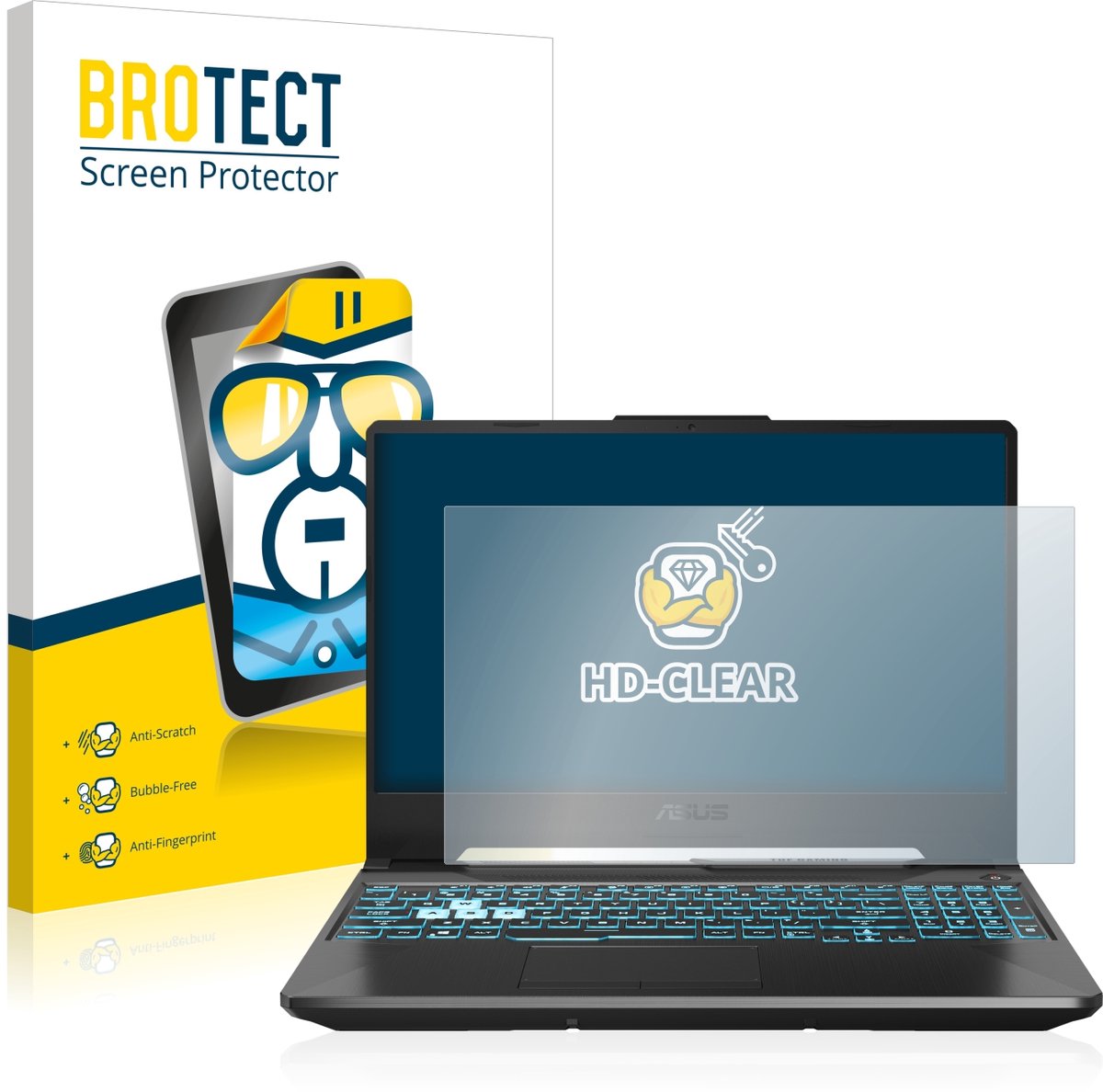 BROTECT - Screenprotector voor ASUS TUF Gaming A15 - Folie Beschermfolie transparant