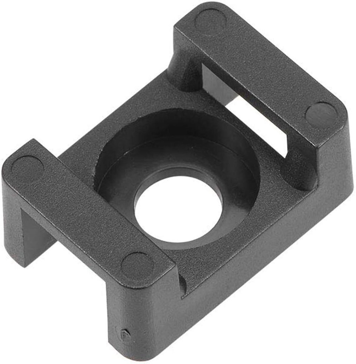 Allecto - Nylon kabelbinder mount basis - Zadeltype mount draadhouder - Verstelbare kabelbinderhouder - Zelfvergrendeling - Draad en kabel - Kabel ritsbanden - Geschikt voor 100 stuks - Zwart - 23 mm x 16 mm x 10 mm - Draad en kabel netjes