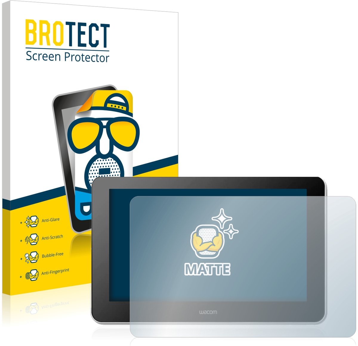 BROTECT - Screenprotector voor Wacom One Creative Pen Display - Folie Beschermfolie matte