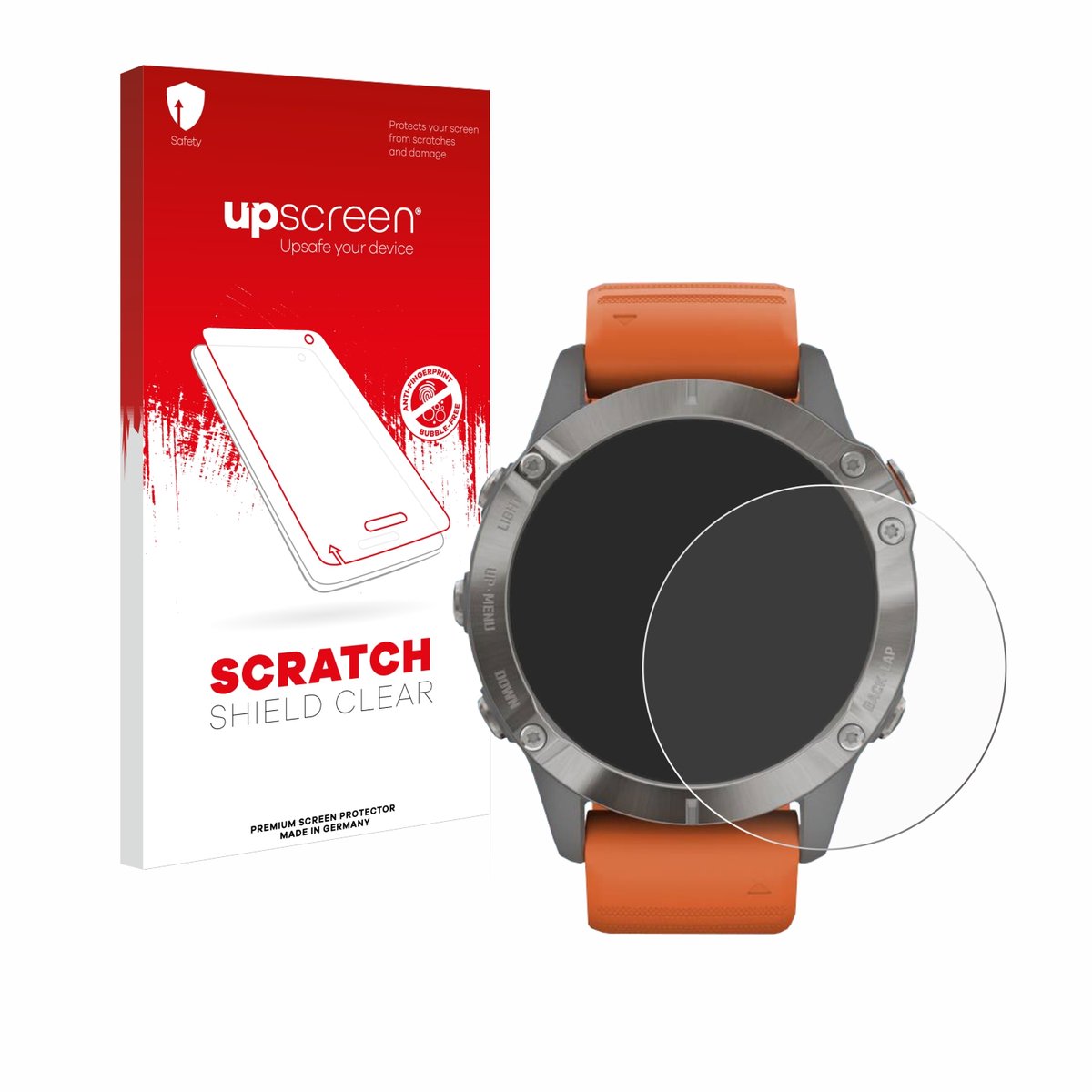 upscreen - Screenprotector voor Garmin Fenix 6 Pro Solar - Folie Beschermfolie transparant