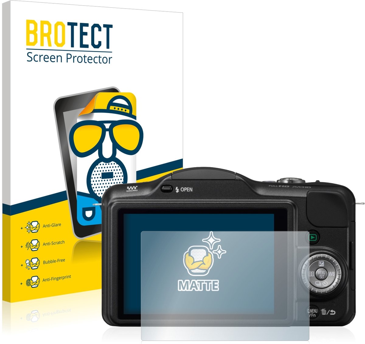 BROTECT - Screenprotector voor Panasonic Lumix DMC-GF3 - Folie Beschermfolie matte 2 Stuks