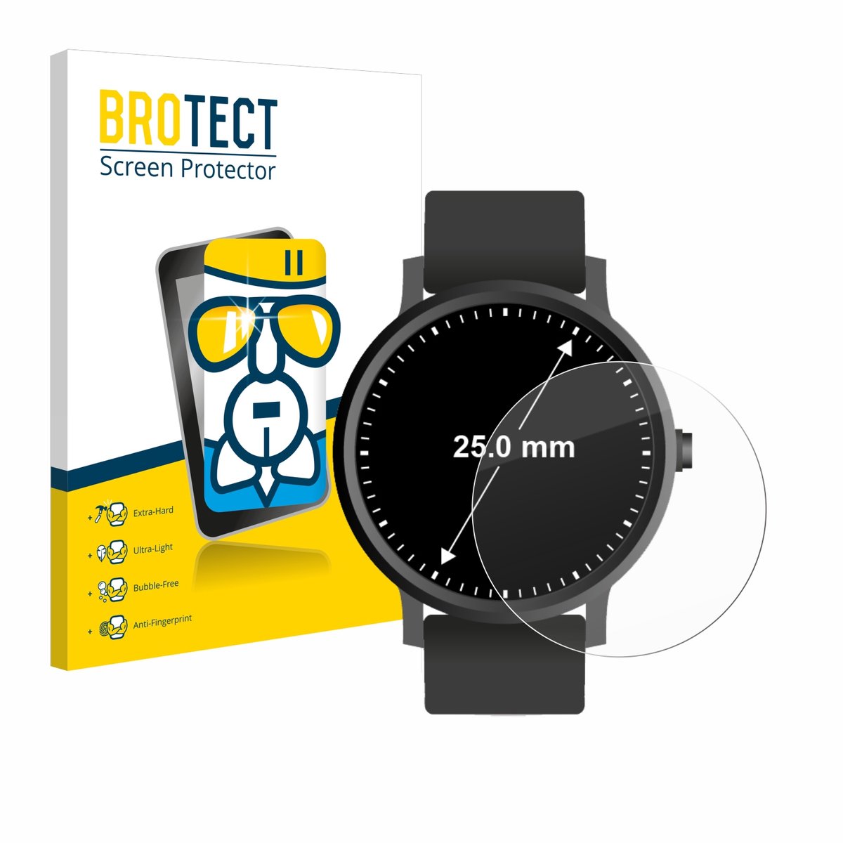 Screenprotector voor Horloges (Rond, ø: 25 mm) Beschermglas transparant