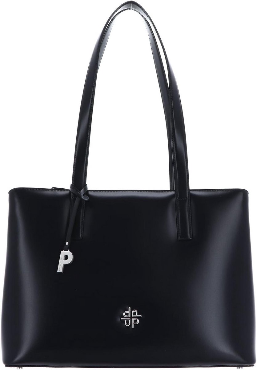 Zwarte Dames Shopper met Ritssluiting en Groot Hoofdvak