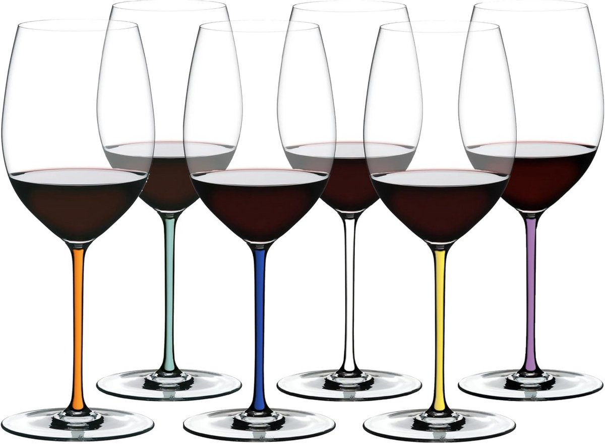 Set van 6 Kristallen Wijnglazen voor Cabernet en Merlot - Handgemaakt