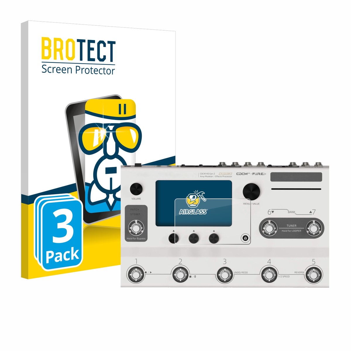 Screenprotector 3 Stuks voor Hotone Ampero II Stage Beschermglas transparant