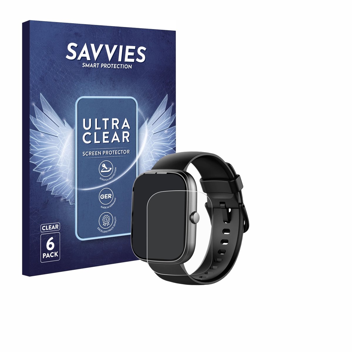 Savvies - Screenprotector voor Uaue T60 1.91" - Folie Beschermfolie transparant 6 Stuks