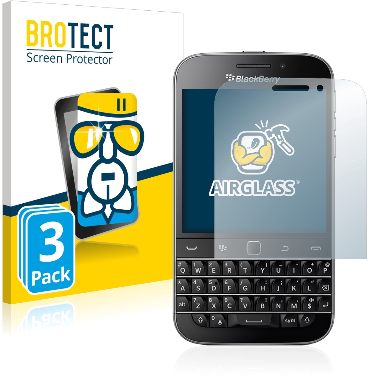 Screenprotector 3 Stuks voor Blackberry Classic Q20 Beschermglas transparant