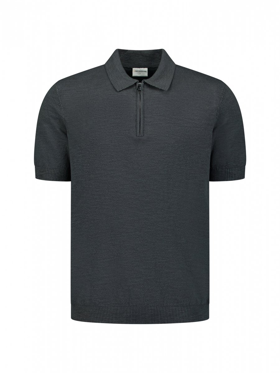 Gebreide polo met rits