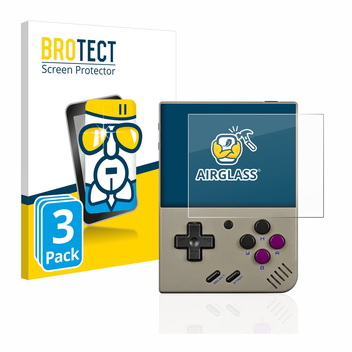 Screenprotector 3 Stuks voor Miyoo Mini Plus Beschermglas transparant