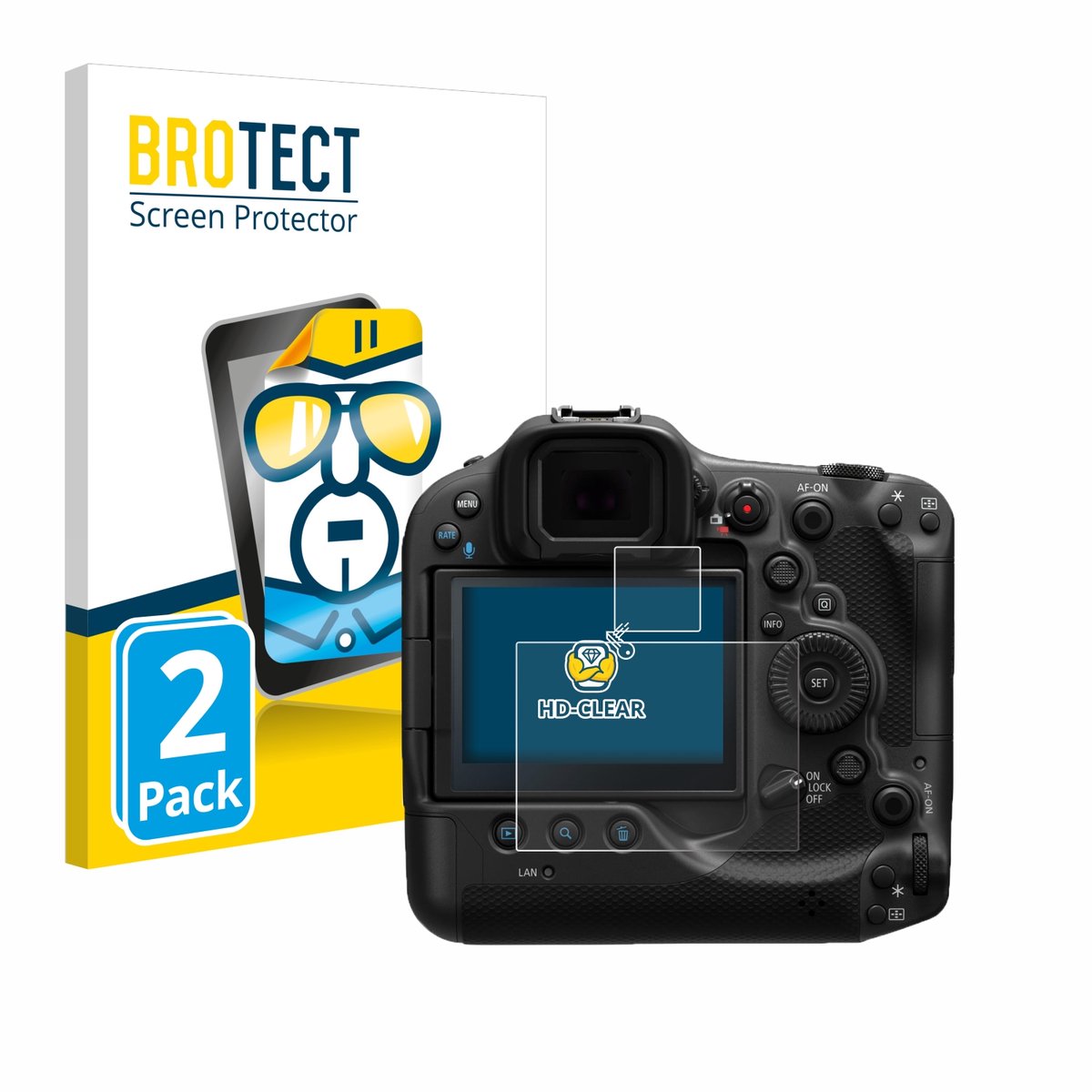 BROTECT - Screenprotector voor Canon EOS R3 - Folie Beschermfolie transparant 2 Stuks