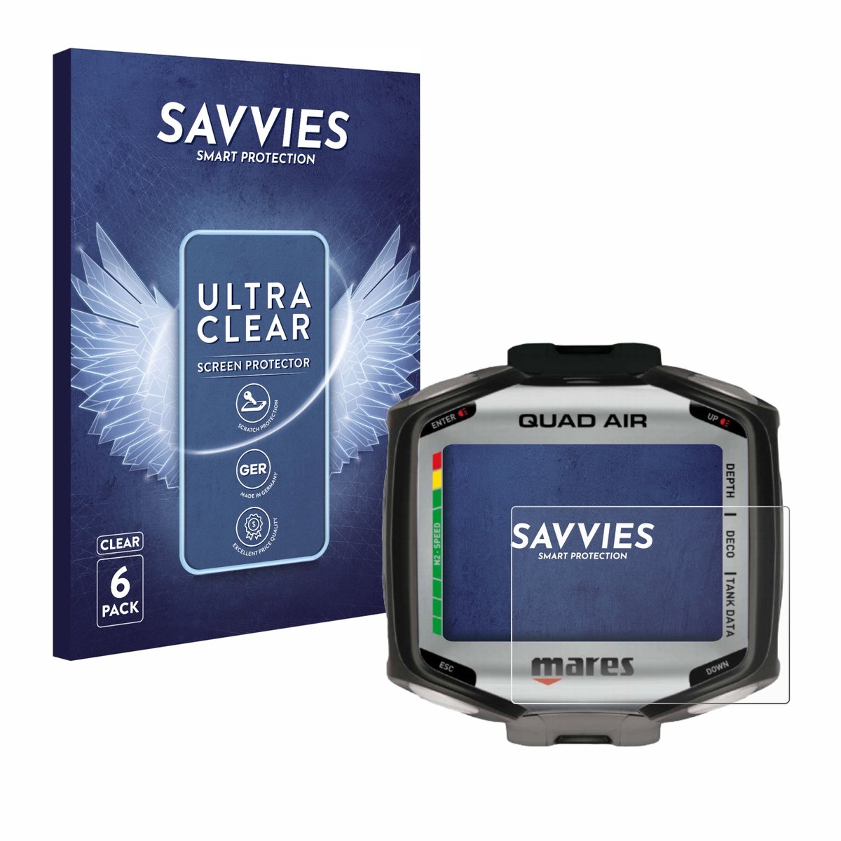 Savvies - Screenprotector voor Mares Quad Air - Folie Beschermfolie transparant 6 Stuks
