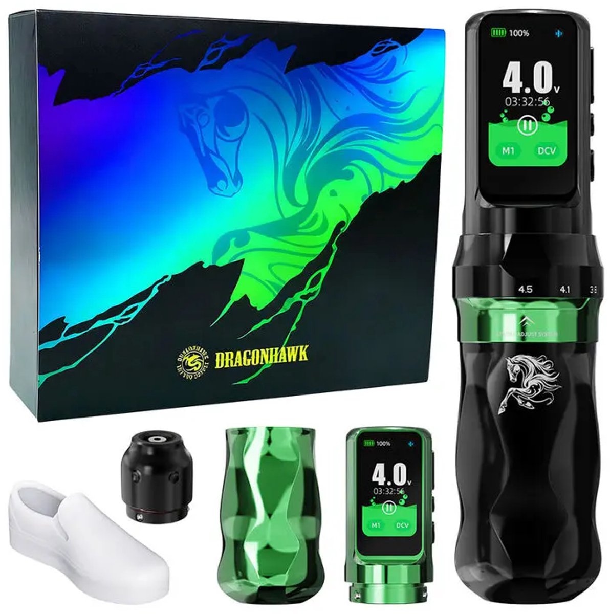 DragonHawk Year of the Horse - Fold Pro Machine Pen - Rotary Tattoo Machine Pen