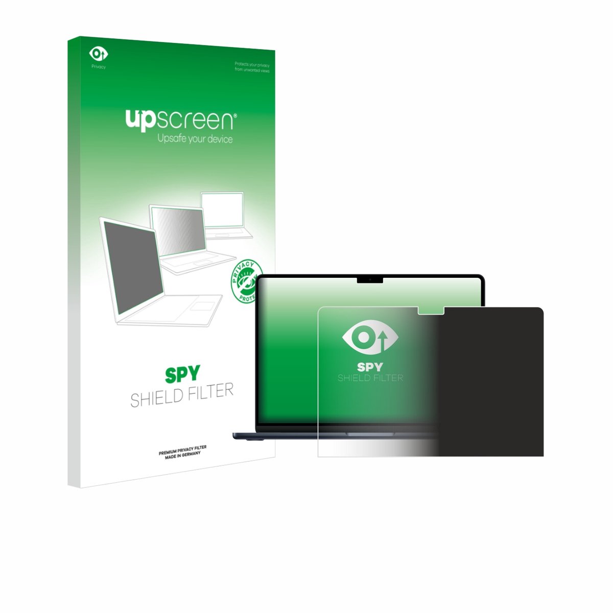 upscreen - privacyscherm voor Apple MacBook Air 13" M4 2025 / M5 2026 - privacy filter screenfilter Blauwlichtfilter