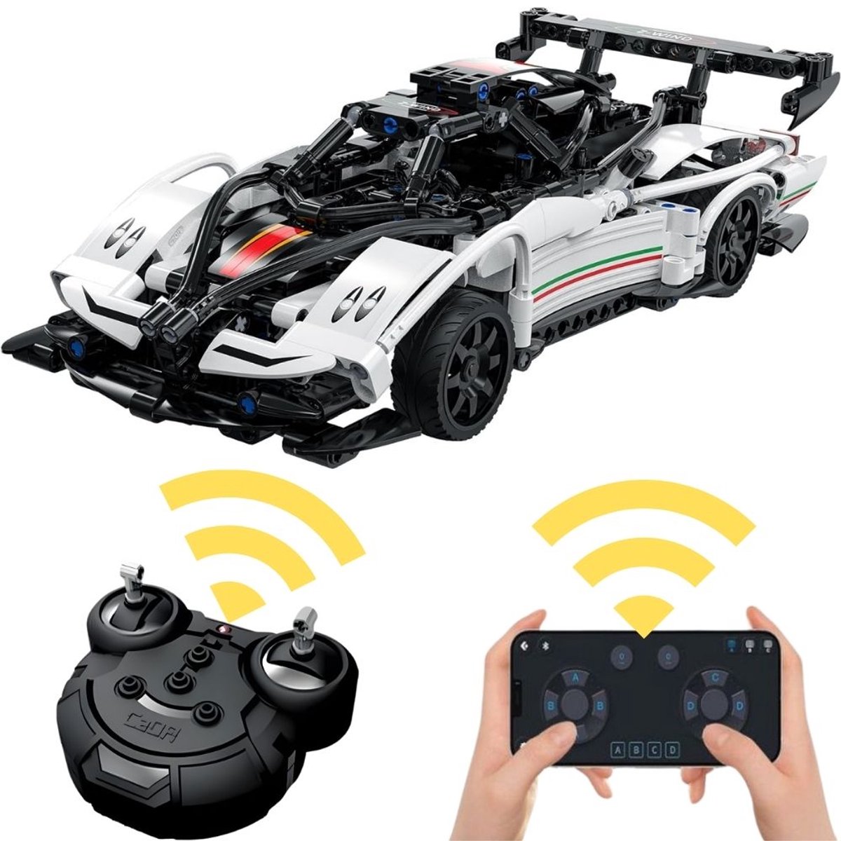 CadaBricks C51054W Z-Wind RC Racer bouwset | Classic F1 Speed Racing modelbouw | Technisch educatief constructie speelgoed voor kinderen & volwassenen | Auto champions edition geschikt voor Lego | Technic bouwdoos met 457 bouwstenen