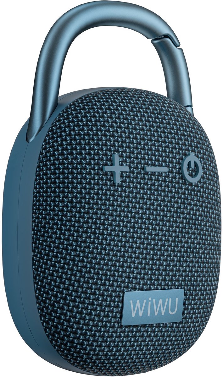 WiWU Bluetooth speaker - Clip Fun H3 - draagbaar - IPX5 - TWS - microSD - Blauw