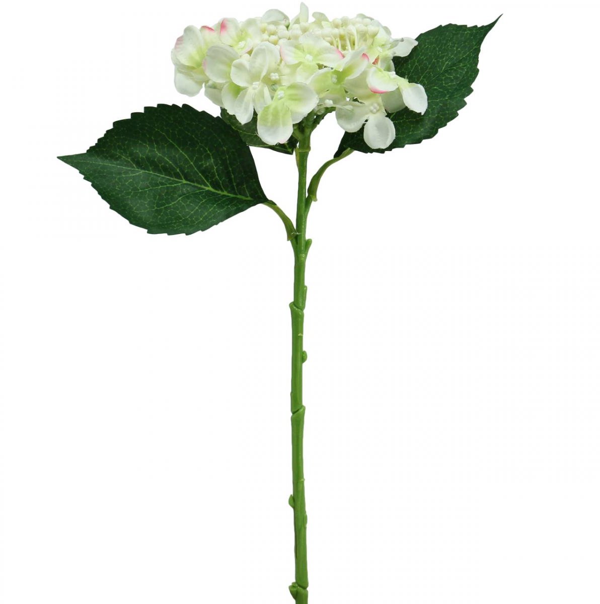 Viana Hortensia, zijden bloem, kunstbloem voor tafeldecoratie wit, groen L44