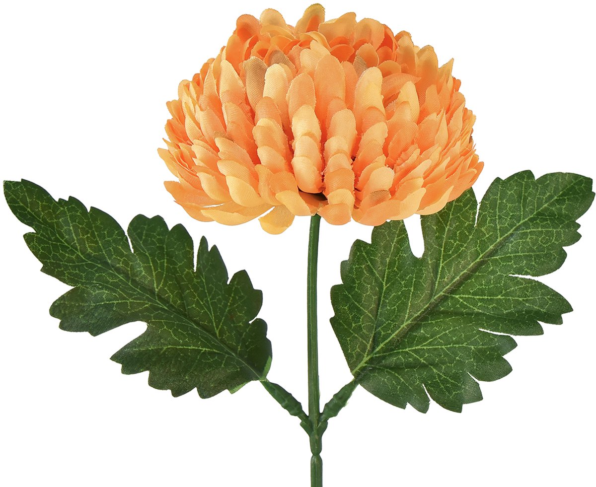 Kunstbloem Chrysant Oranje Ø7cm 18cm 4st