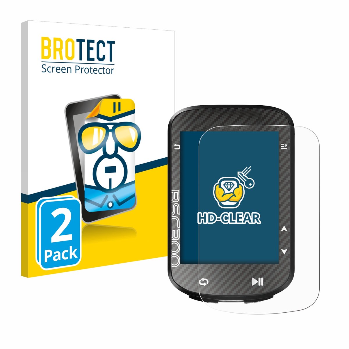 BROTECT - Screenprotector voor igpsport BSC300 - Folie Beschermfolie transparant 2 Stuks