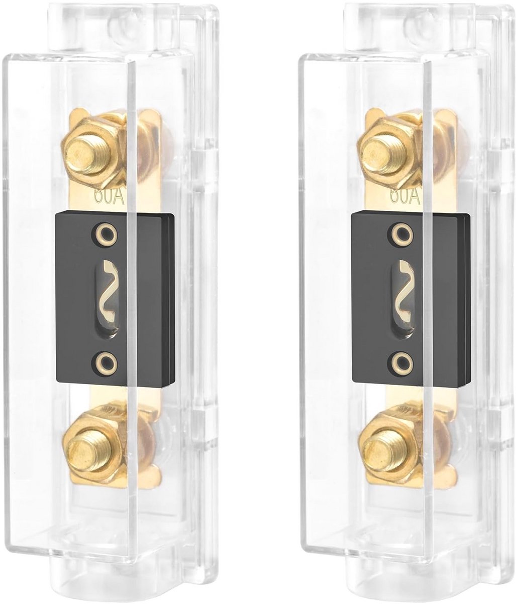 Auto Audio Video Stereo ANL Zekeringhouder 0/2/4 Gauge met 60 Ampère Zekering - 2 Stuks