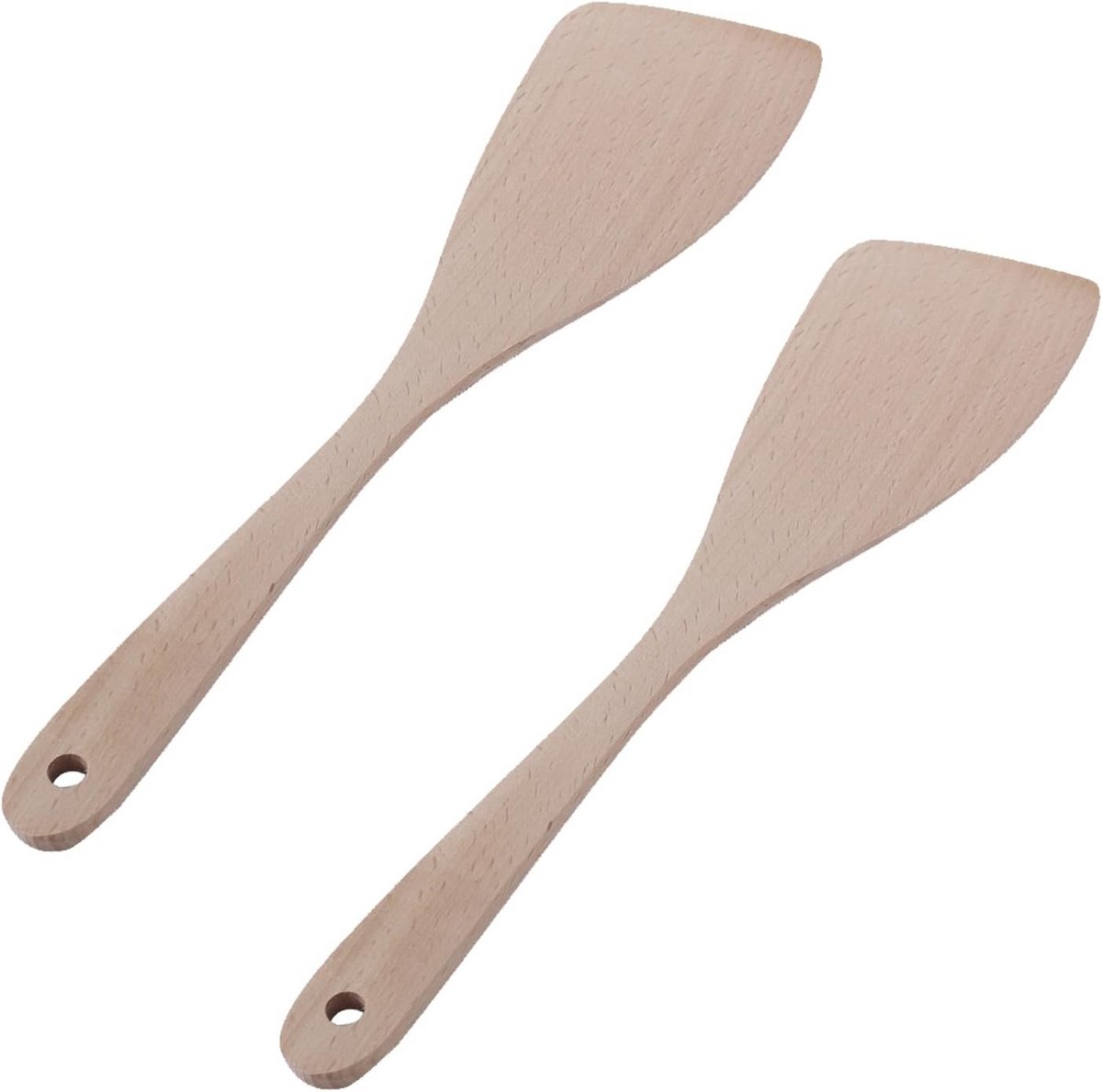 2 Houten Spatels - Duurzaam Keukengerei voor Pannen en Wok