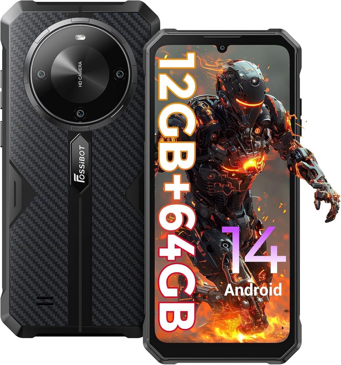 Robuuste Outdoor Smartphone Android 14 IP68 Waterdicht Grote Batterij