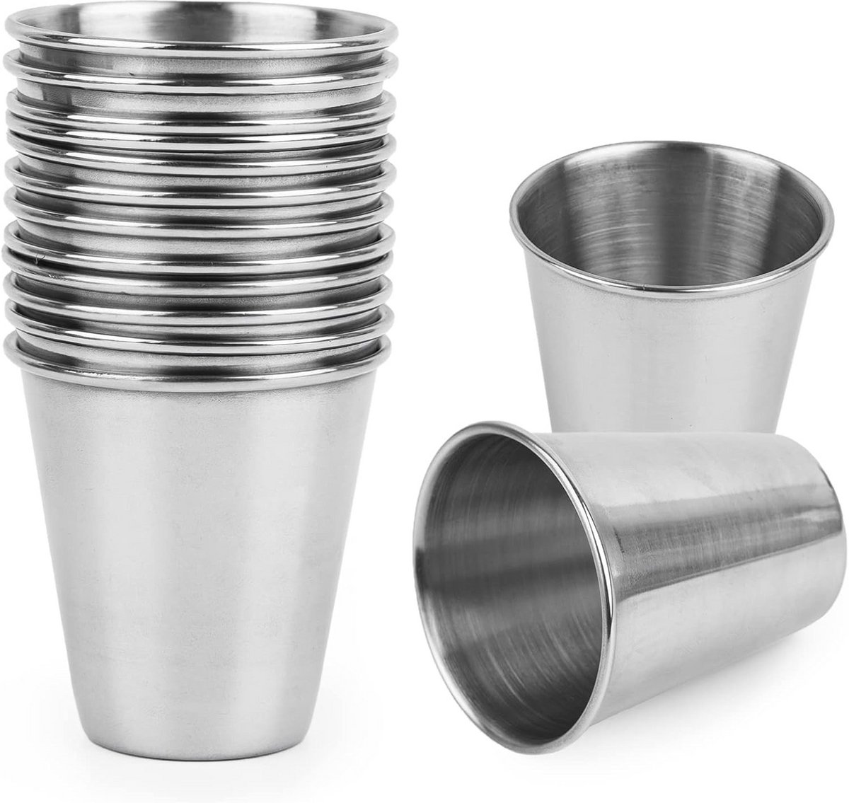 24 Pack 65 ml RVS Shot Cups 304 Roestvrij Staal