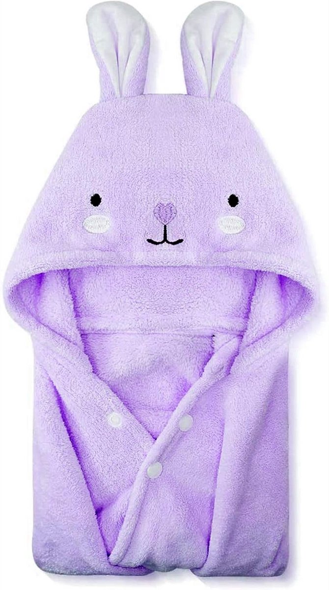 Peuter badhanddoek met capuchon - extra absorberend - koraalfleece badjas jongens meisjes