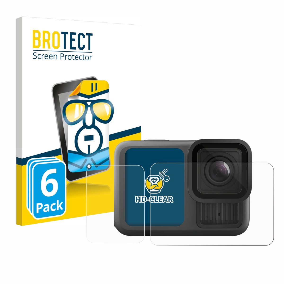 BROTECT - Screenprotector voor GoPro Hero 13 Black - Folie Beschermfolie transparant 6 Stuks