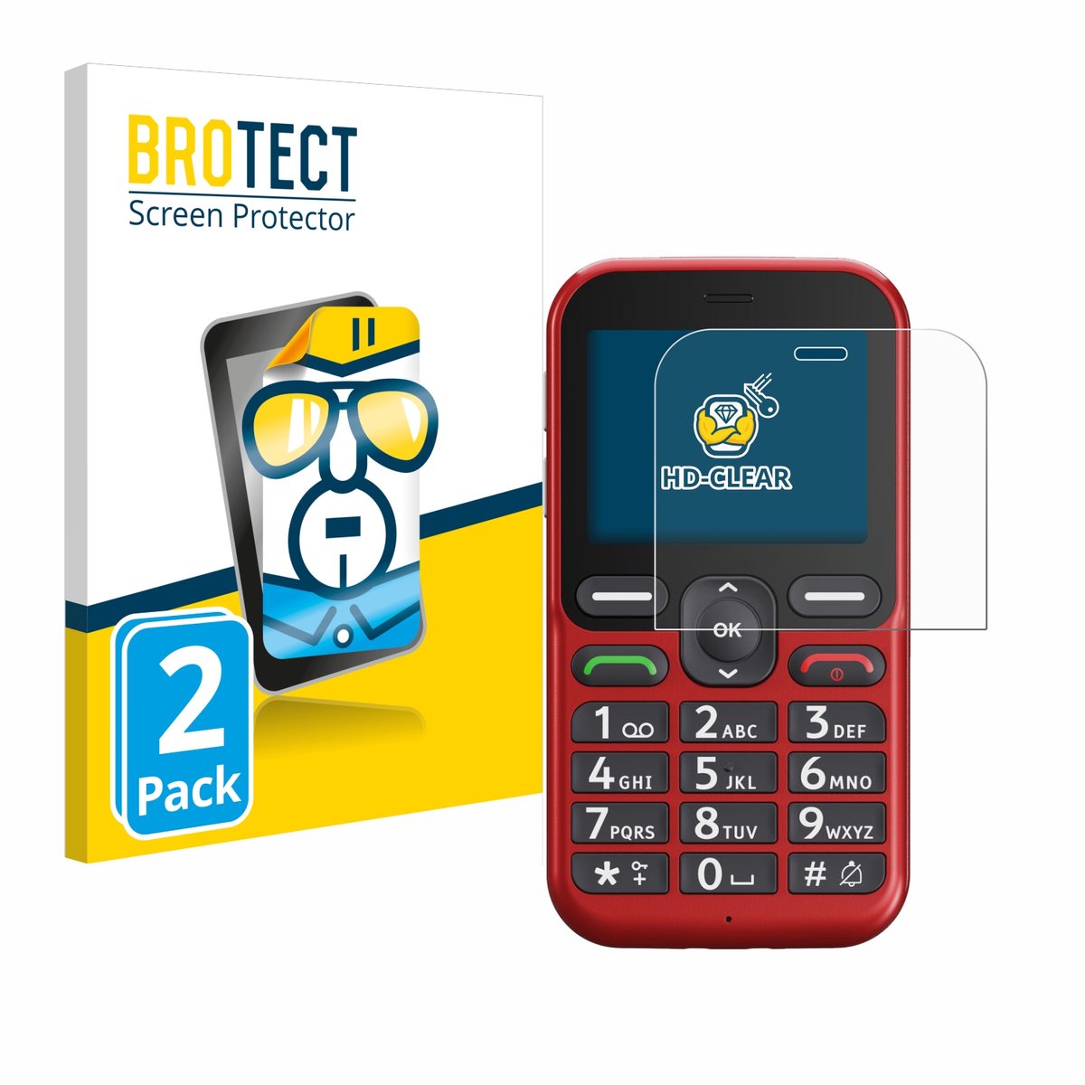 BROTECT - Screenprotector voor Doro Leva L10 - Folie Beschermfolie transparant 2 Stuks
