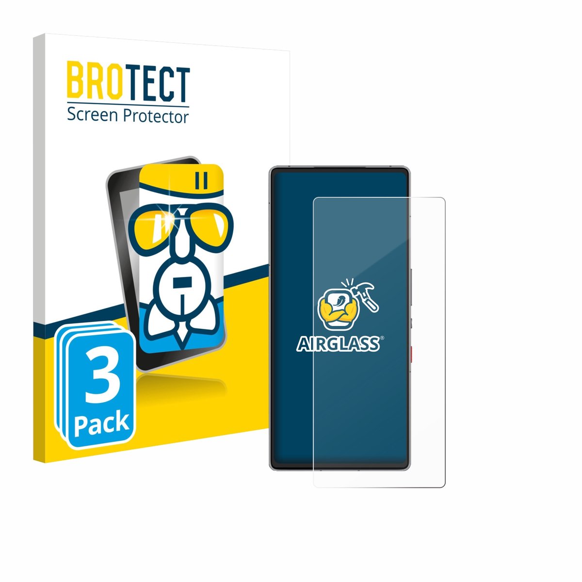Screenprotector 3 Stuks voor ZTE Nubia Red Magic 10 Air Beschermglas transparant
